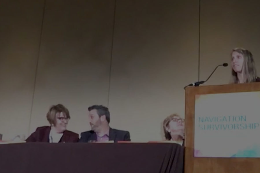 Carrie Tilley presenting how Carevive supports cancer patient navigation