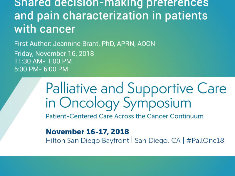 Shared decision-making preferences and pain characterization in patients with cancer