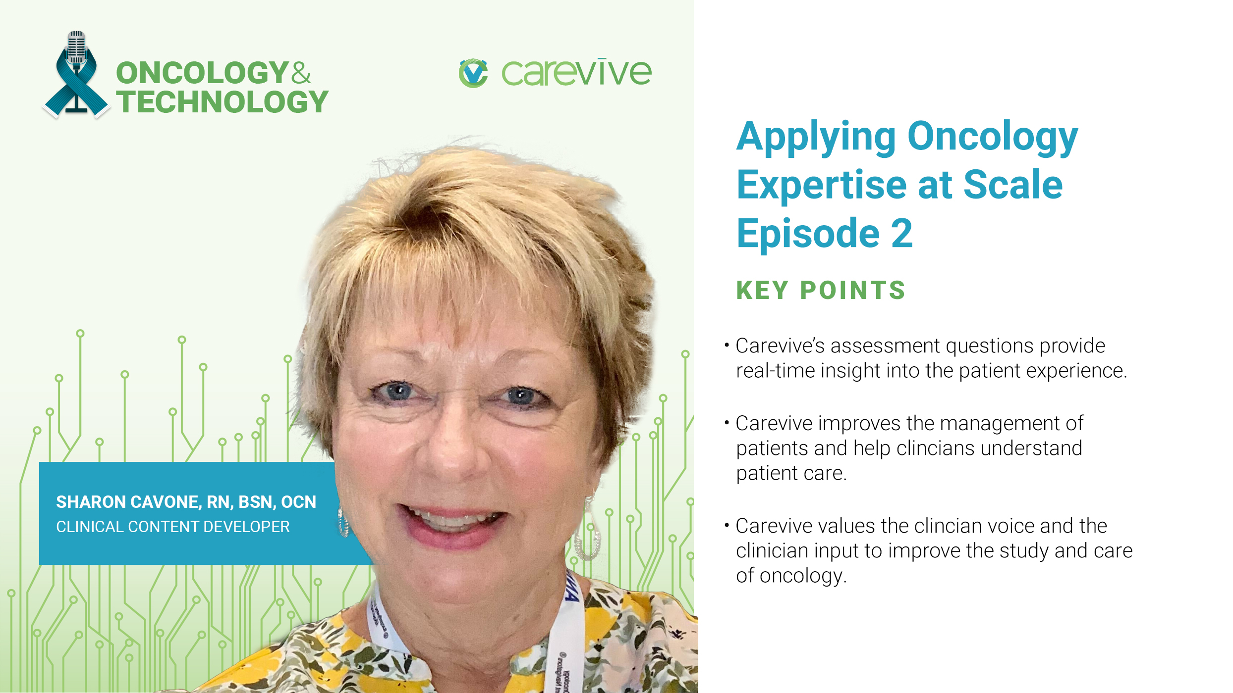 Podcast #14: Applying Oncology Expertise at Scale - Part 2 - Sharon Cavone