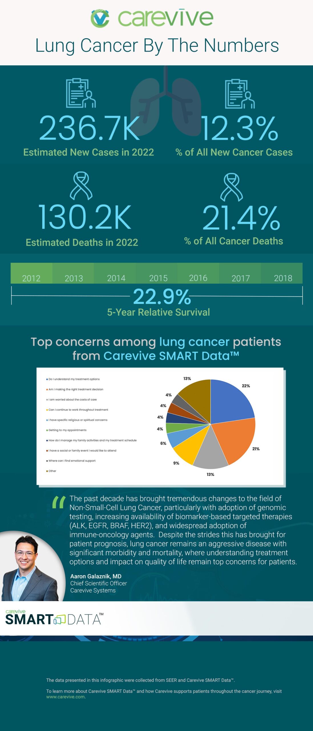 Lung cancer by the numbers infographic