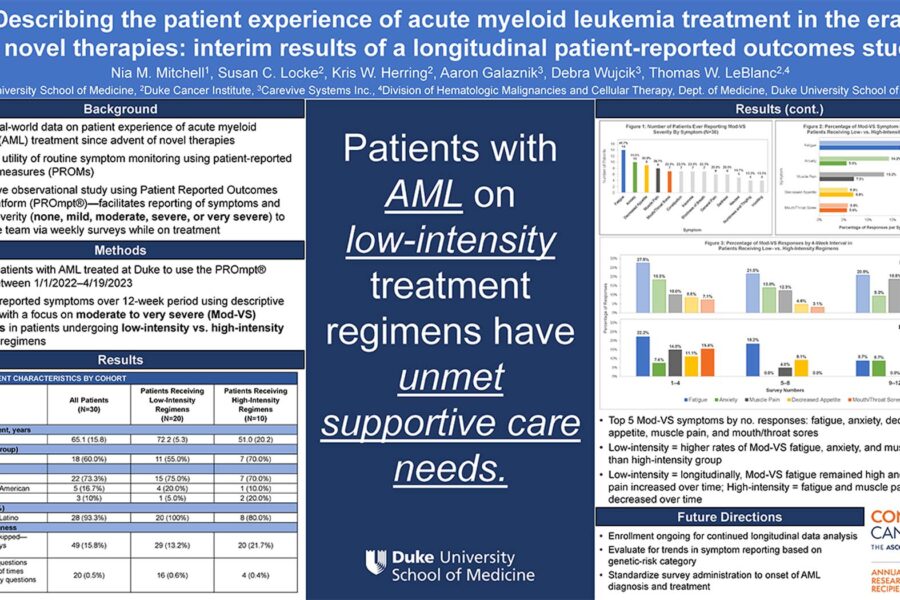 Describing the patient experience of acute myeloid leukemia treatment in the era of novel therapies: interim results of a longitudinal patient-reported outcomes study